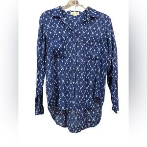 cloth & stone Navy Star-Print Button Down Shirt